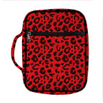 Red Leopard Print Front Pocket Bible Bag