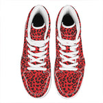 Red Leopard Print High Top Leather Sneakers