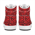 Red Leopard Print High Top Leather Sneakers