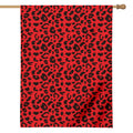 Red Leopard Print House Flag