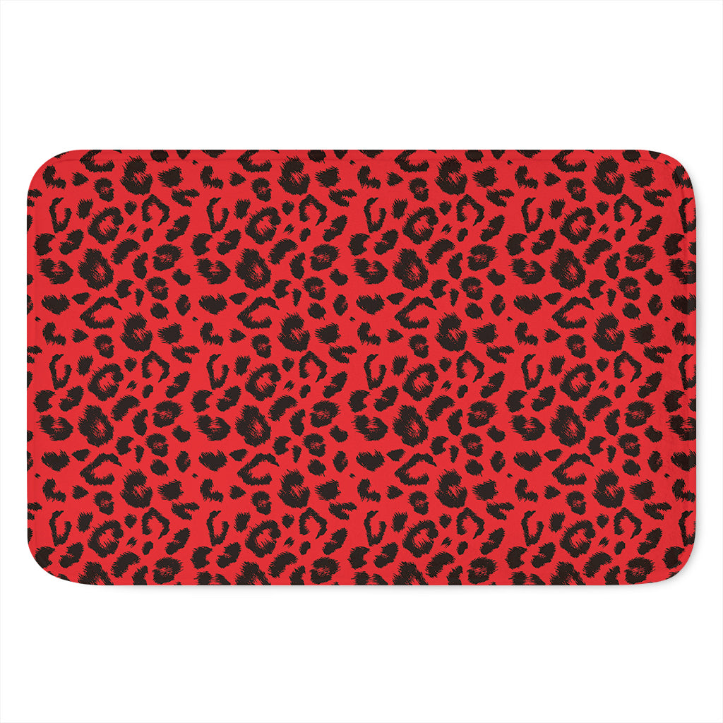 Red Leopard Print Indoor Door Mat