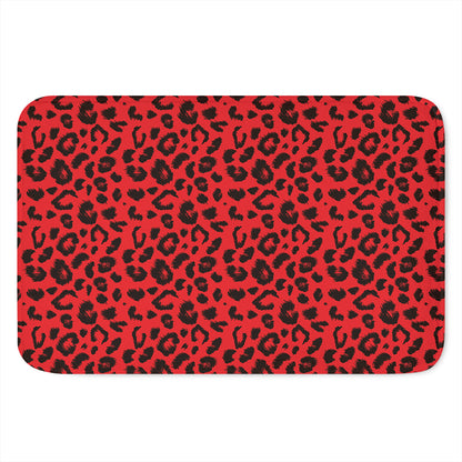 Red Leopard Print Indoor Door Mat