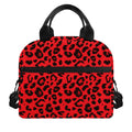 Red Leopard Print Insulated Lunch Bag