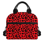 Red Leopard Print Insulated Lunch Bag
