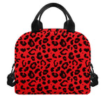Red Leopard Print Insulated Lunch Bag