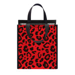 Red Leopard Print Insulated Lunch Tote