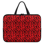 Red Leopard Print Laptop Sleeve With Handle