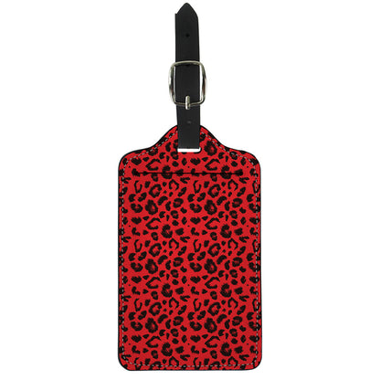Red Leopard Print Luggage Tag