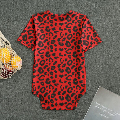 Red Leopard Print Men's Bodysuit