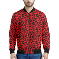 Red Leopard Print Men's Bomber Jacket