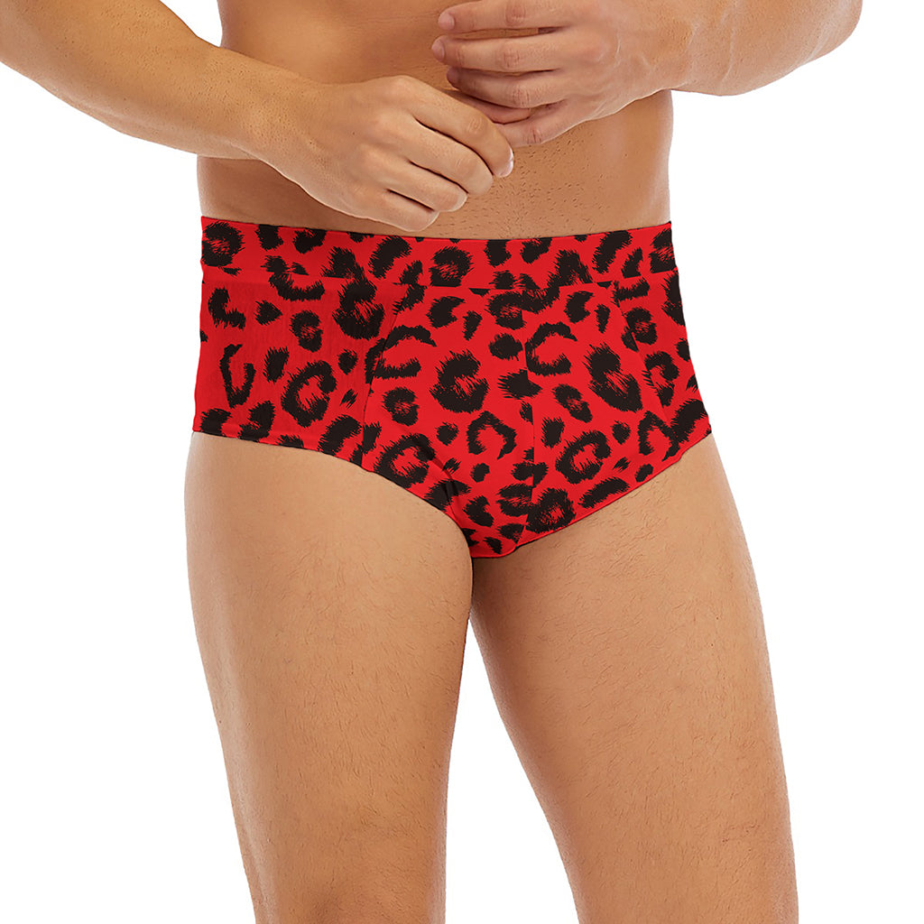 Red Leopard Print Men's Briefs