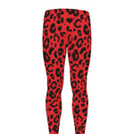 Red Leopard Print Men's leggings
