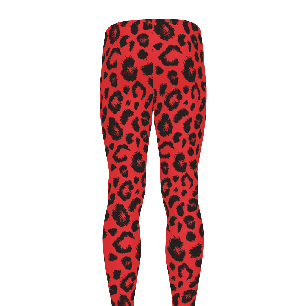 Red Leopard Print Men's leggings