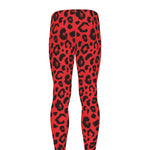 Red Leopard Print Men's leggings