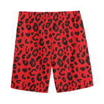 Red Leopard Print Men's Sports Shorts