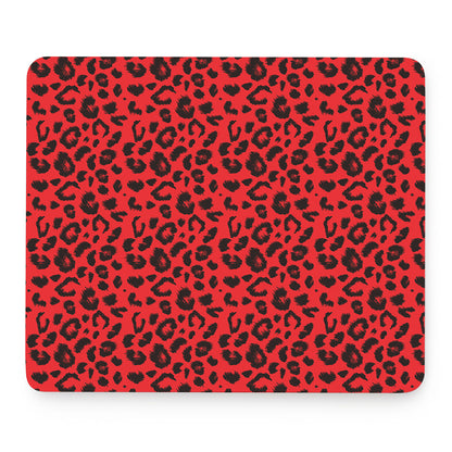 Red Leopard Print Mouse Pad
