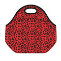 Red Leopard Print Neoprene Lunch Bag