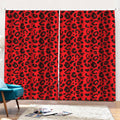 Red Leopard Print Pencil Pleat Curtains