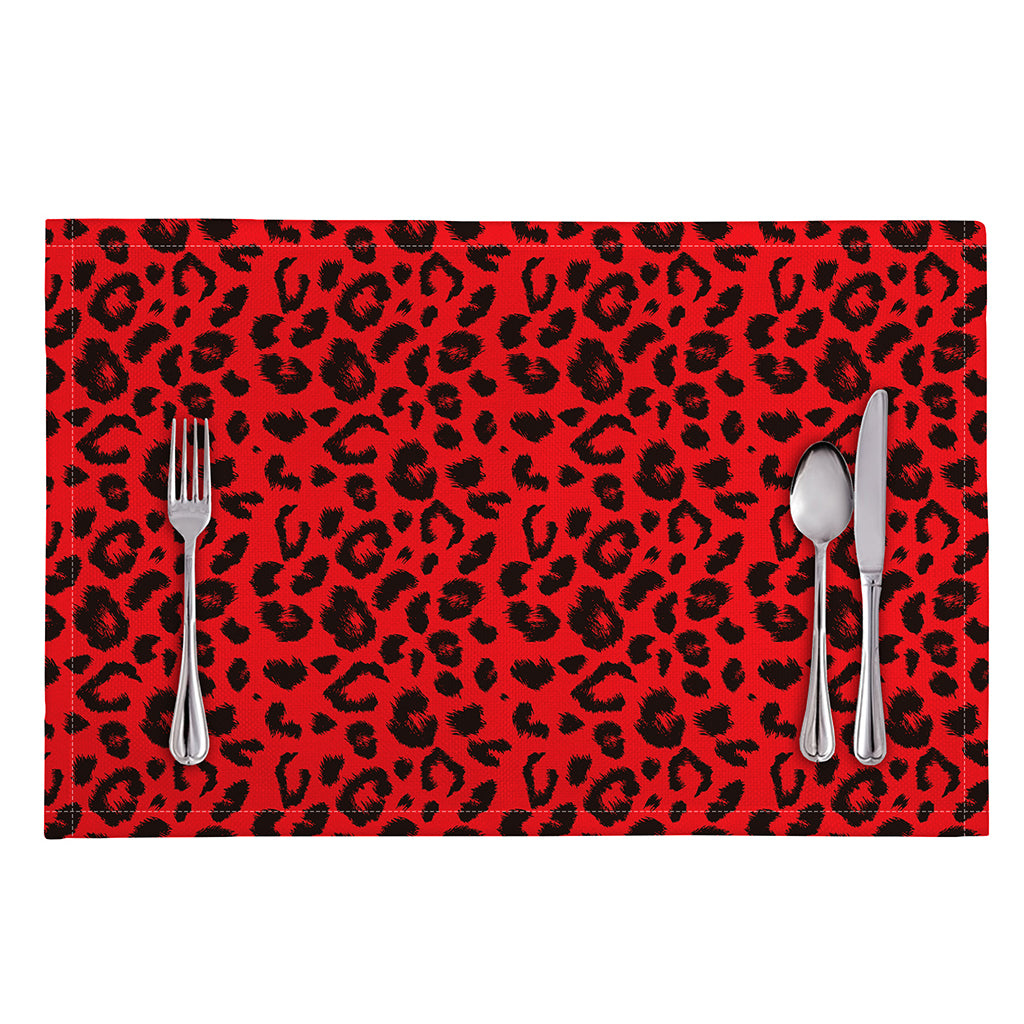Red Leopard Print Placemat