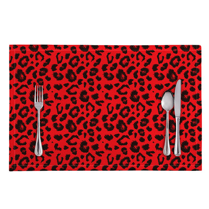 Red Leopard Print Placemat