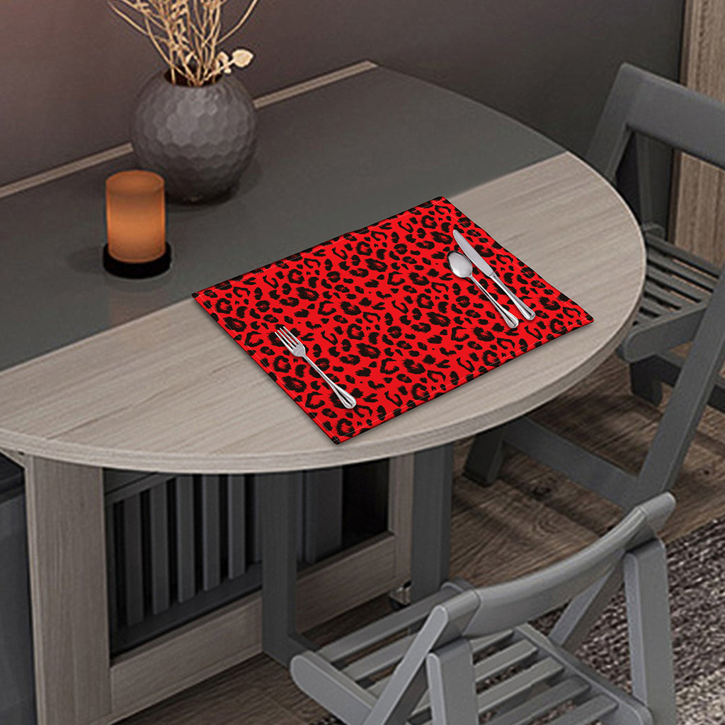 Red Leopard Print Placemat