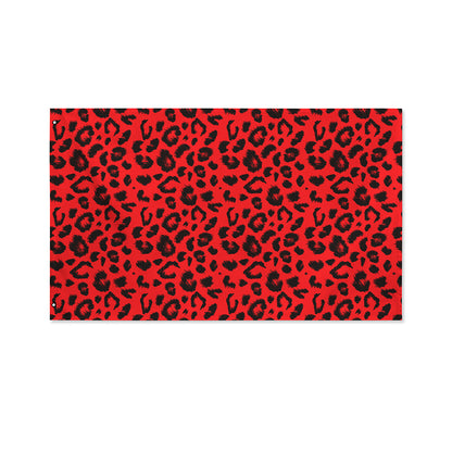 Red Leopard Print Polyester Flag