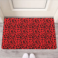 Red Leopard Print Rubber Doormat