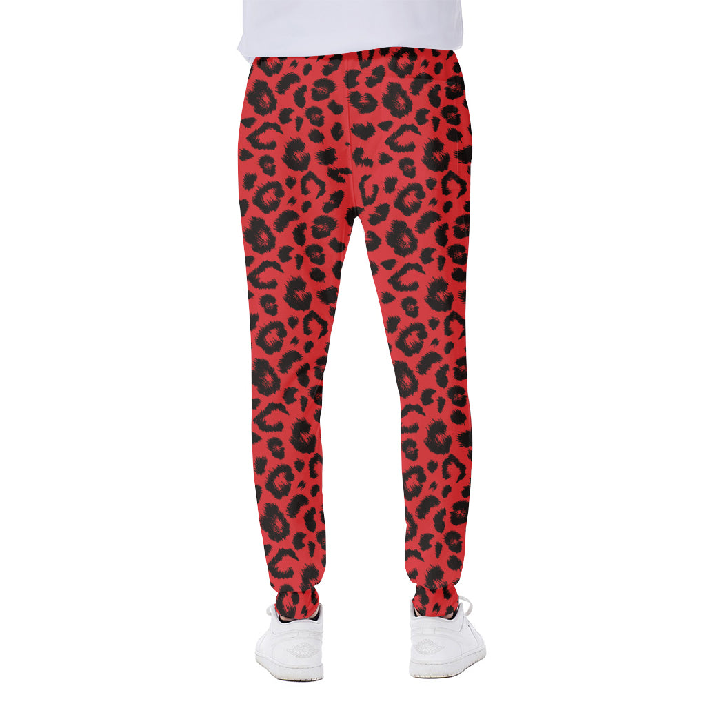 Red Leopard Print Scuba Joggers