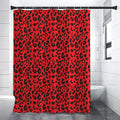 Red Leopard Print Shower Curtain