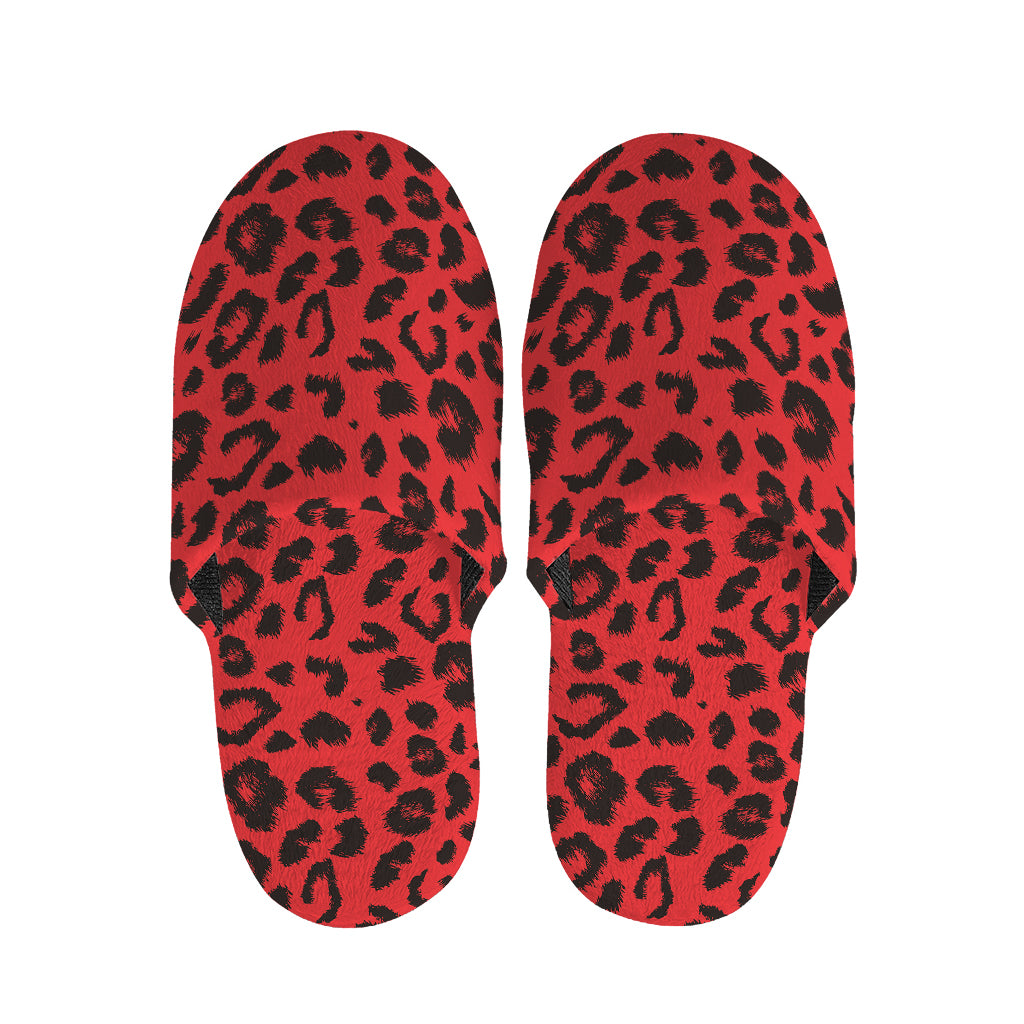 Red Leopard Print Slippers