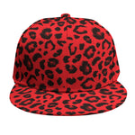 Red Leopard Print Snapback Cap
