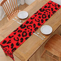 Red Leopard Print Table Runner