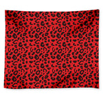 Red Leopard Print Tapestry