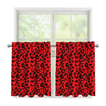 Red Leopard Print Tier Curtains