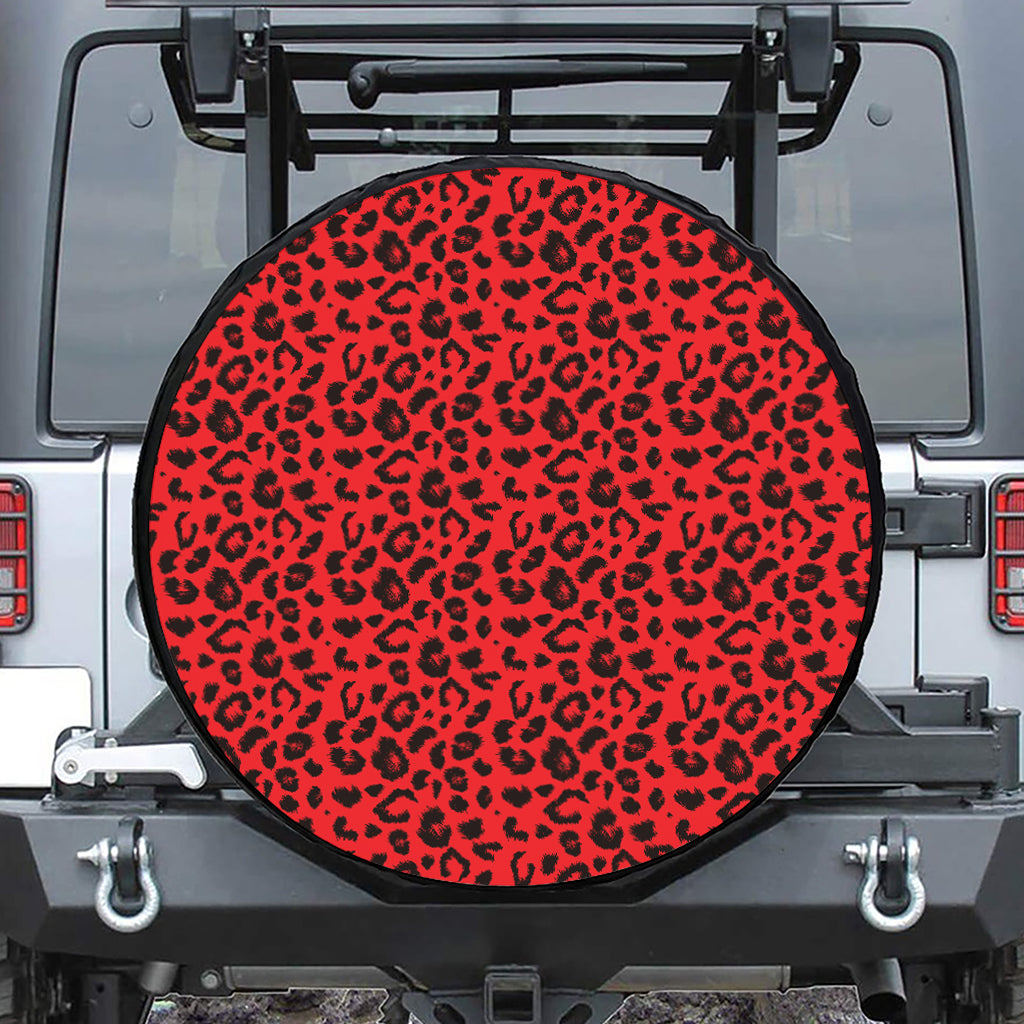 Red Leopard Print Tire Cover