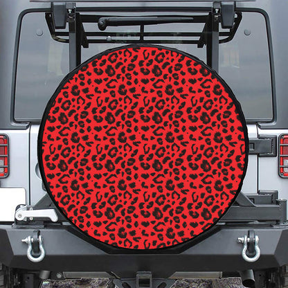 Red Leopard Print Tire Cover