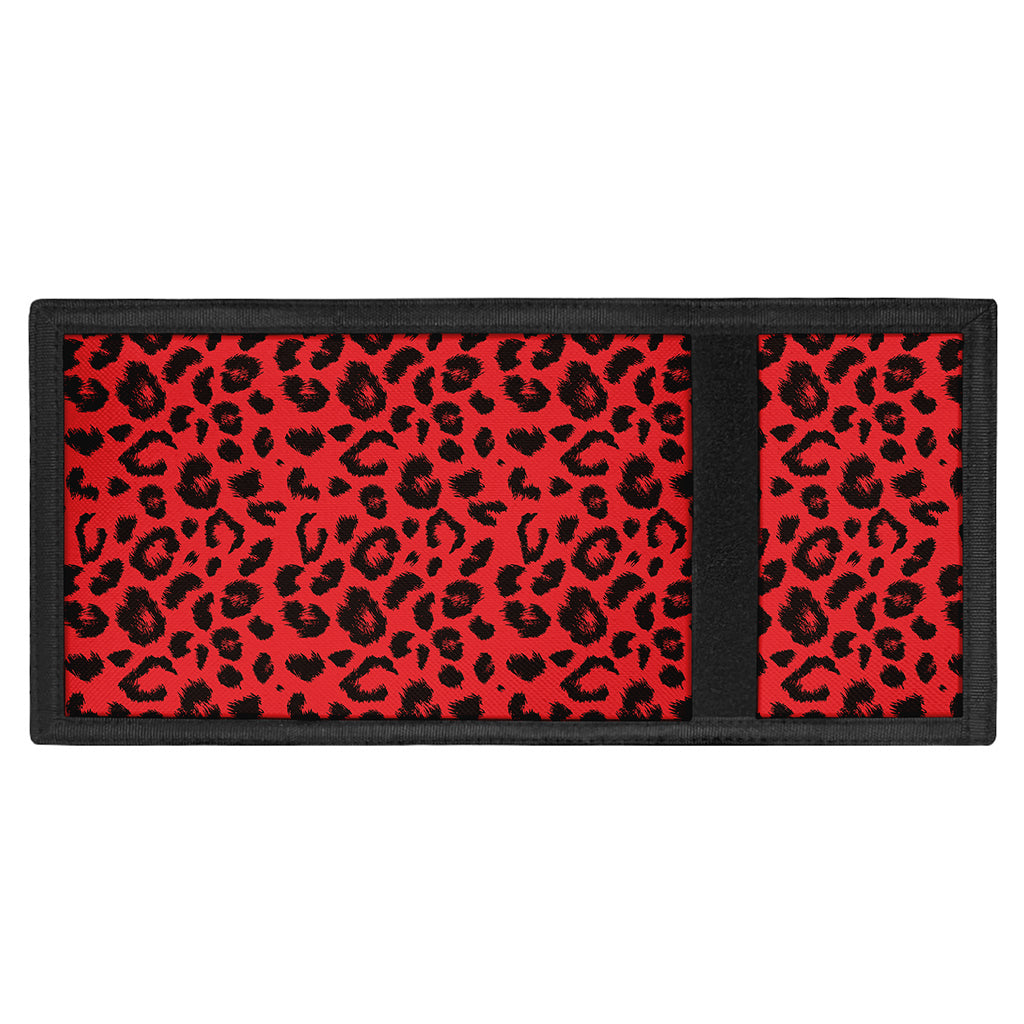 Red Leopard Print Trifold Wallet
