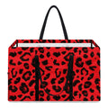 Red Leopard Print Utility Tote Bag
