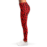 Red Leopard Print Women's Leggings