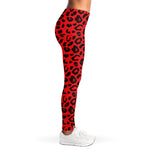 Red Leopard Print Women's Leggings