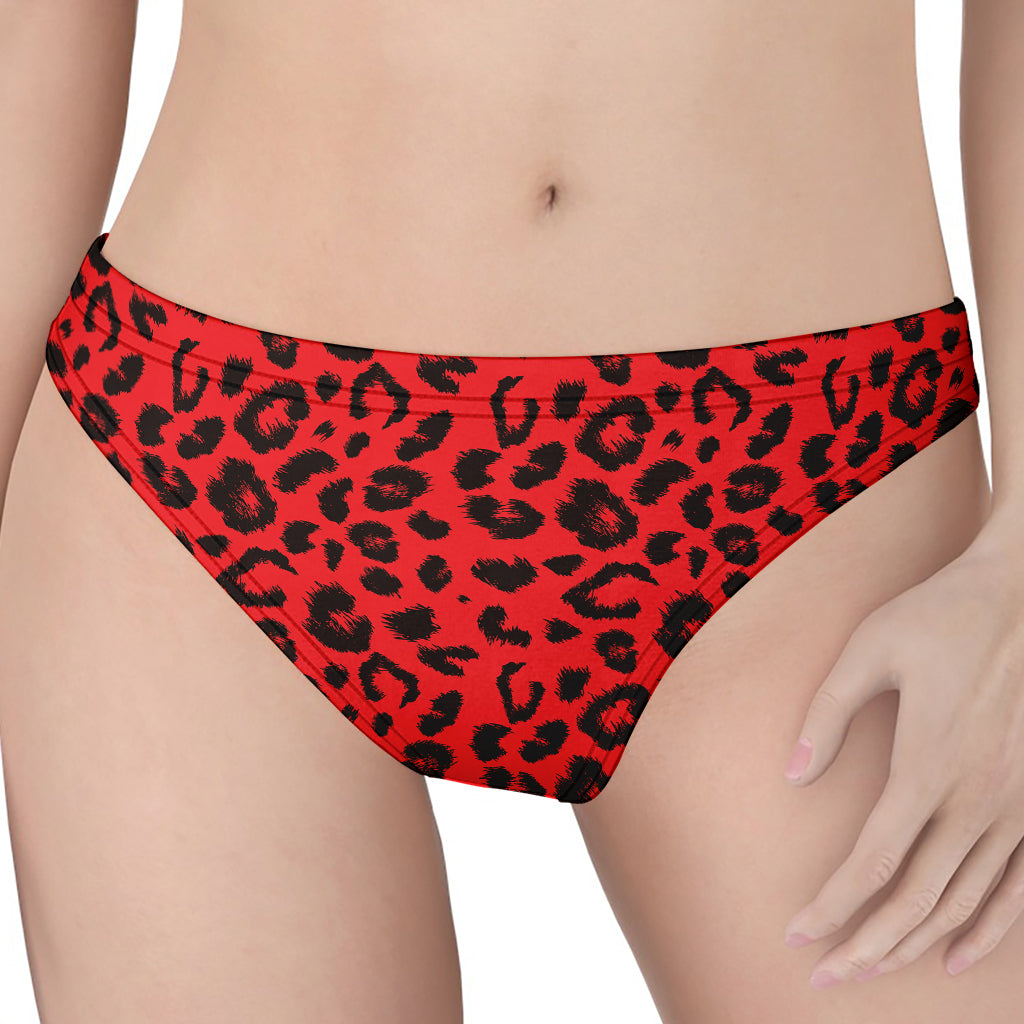 Red Leopard Print Women's Thong