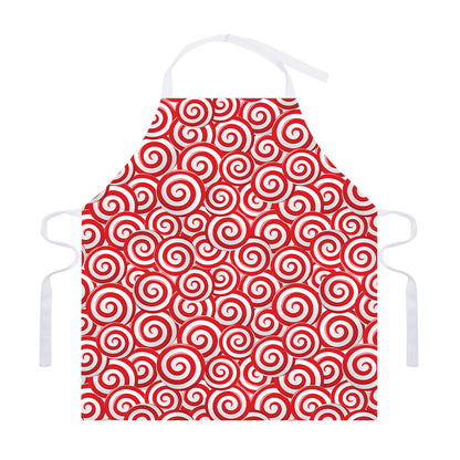 Red Lollipop Candy Pattern Print Adjustable Apron
