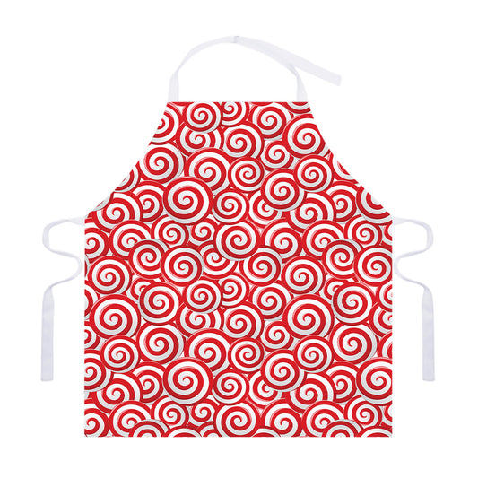 Red Lollipop Candy Pattern Print Adjustable Apron