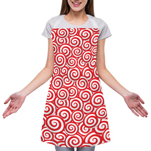 Red Lollipop Candy Pattern Print Adjustable Apron