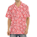 Red Lollipop Candy Pattern Print Aloha Shirt