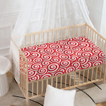 Red Lollipop Candy Pattern Print Baby Crib Sheet