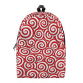 Red Lollipop Candy Pattern Print School Backpack