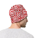 Red Lollipop Candy Pattern Print Beanie