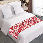 Red Lollipop Candy Pattern Print Bed Runner