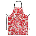 Red Lollipop Candy Pattern Print Bib Apron With Pocket